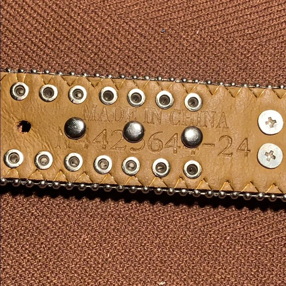 Nakona studded bedazzled statement belt w/buckle